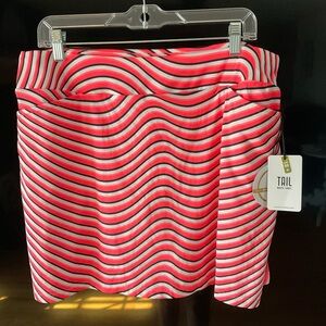 Tail Wavy Striped Skort in orange and white
